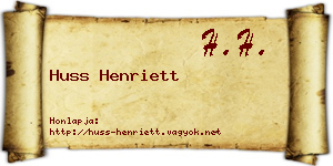 Huss Henriett névjegykártya
